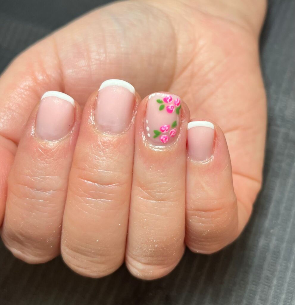 close up of manicured nails